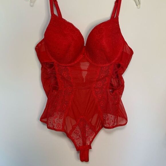 Black Fuschia By Secret Lace LLC Bodysuit Red Size 3x NWOT - Picture 1 of 10
